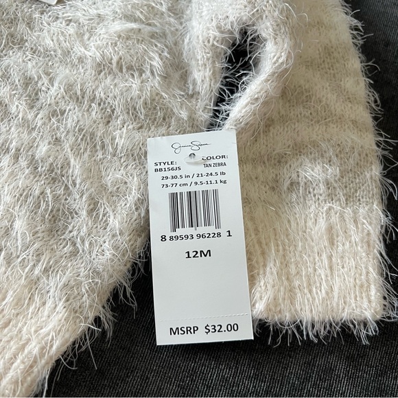 NWT Jessica Simpson Tan Zebra Sweater Set Size 12 Months - Picture 3 of 8